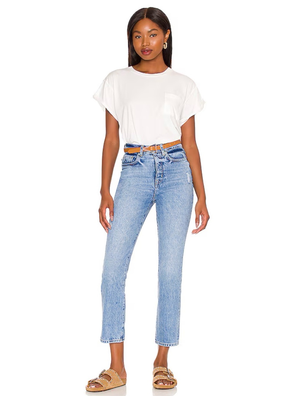 Lovers + Friends Reece High Rise Slim Straight Jean
